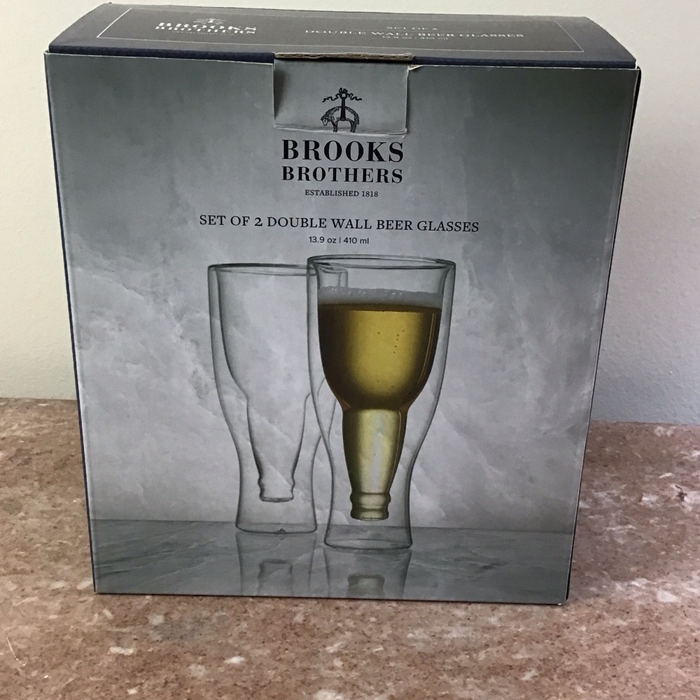 Brooks Brothers Clear Double Wall Beer Glasses Set
Capacity 13.9 oz